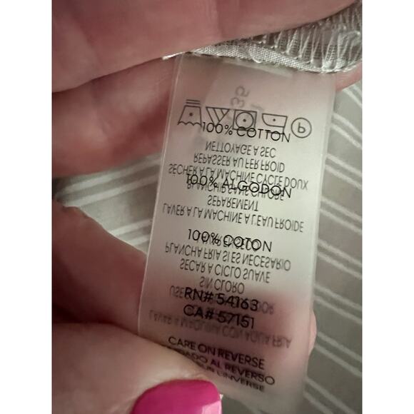 CALVIN KLEIN Gray Striped Button Front Tie Waist Shirt Maxi Dress - Picture 13 of 14